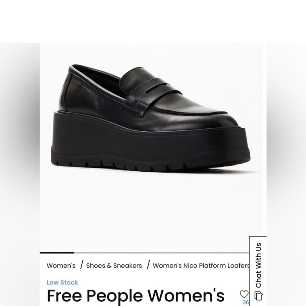 Free People Women's Black Nico Platform Loafers - Picture 3 of 3